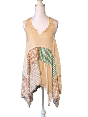 Free People We The Free S Patchwork Gingham Handkerchief Tunic